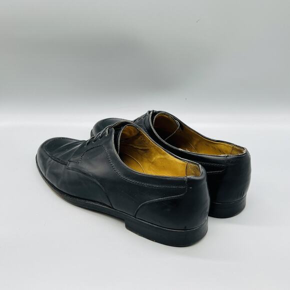 Cole Haan Shoes Mens 10 Black Leather Derby Oxford Lace Up Vtg Made Italy